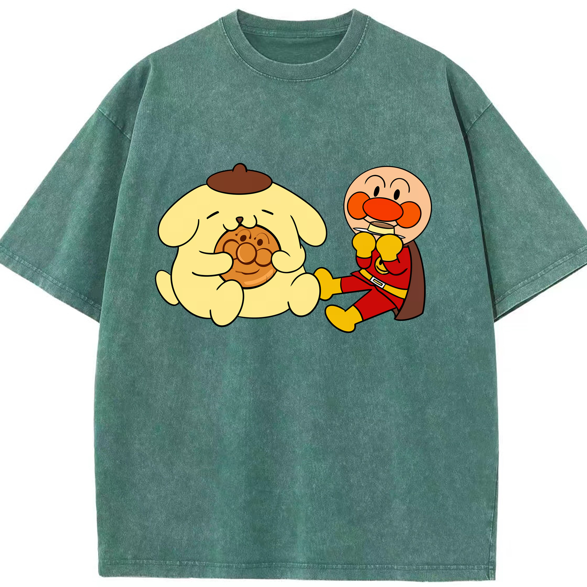 （画像用） アンパンマン Anpanman 綿100% ヴィンテージ風 半袖Tシャツ（フロントプリント）